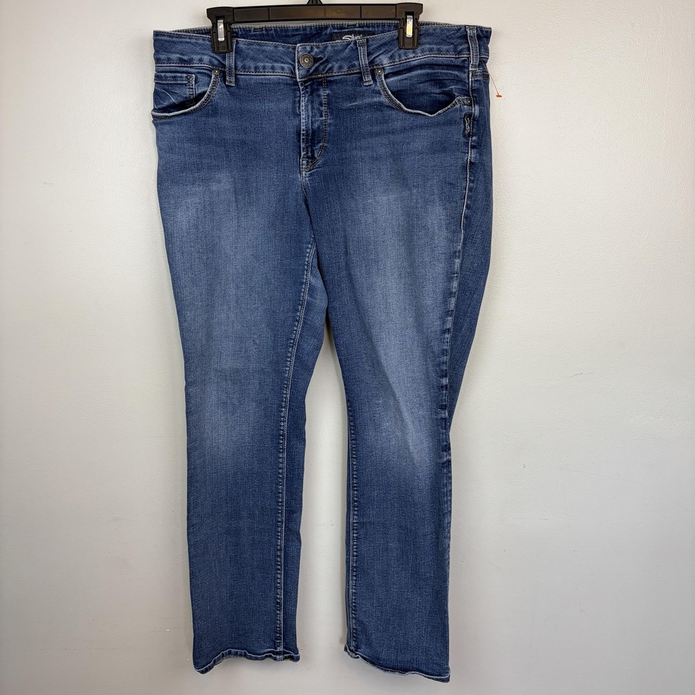 Silver Jeans Co Suki Straight Jeans Womens 18 Blue High Rise‎ Stretch Denim